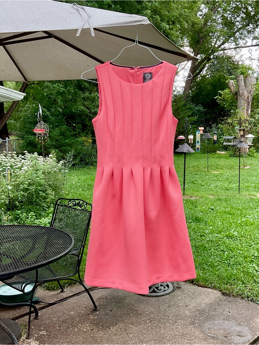 Classy Vince Camuto sleeveless pink/peach lined dress with pockets 4